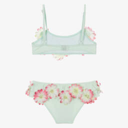 Selini Action-Girls Mint Green Sequinned Flower Bikini | Childrensalon Outlet