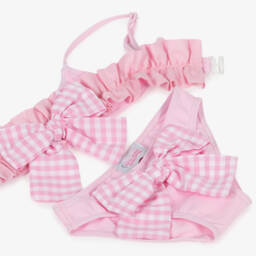 Selini Action-Girls Pink Gingham Bow Bikini | Childrensalon Outlet