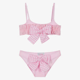 Selini Action-Girls Pink Gingham Bow Bikini | Childrensalon Outlet
