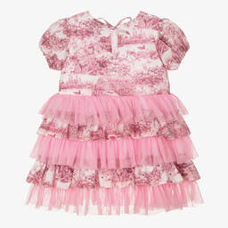 Selini Action-Girls Pink Toile de Jouy & Tulle Dress | Childrensalon Outlet