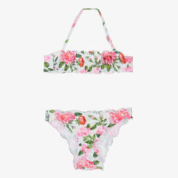 Selini Action-Girls Pink & White Rose Bikini | Childrensalon Outlet