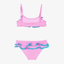 Selini Action-Girls Ruffled Pink Pom-Pom Swimwear | Childrensalon Outlet
