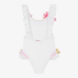 Selini Action-Girls Sequin Floral White Swimsuit | Childrensalon Outlet