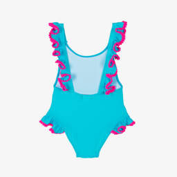 Selini Action-Girls Turquoise Swimsuit with Pink Accents | Childrensalon Outlet