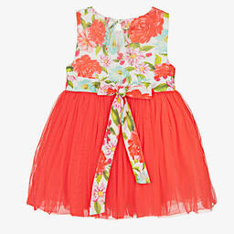 Selini Action-Girls White & Red Floral Tulle Dress | Childrensalon Outlet