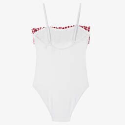 Selini Action-Белый купальник с рюшем в красную клетку | Childrensalon Outlet