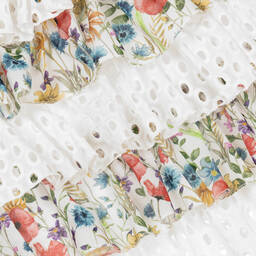 Selini Action-Girls White Tiered Floral Ruffle Dress | Childrensalon Outlet