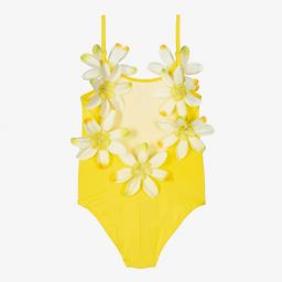 Selini Action-Желтый купальник с цветами для девочек | Childrensalon Outlet