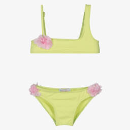 Selini Action-Girls Yellow & Pink Flower Bikini | Childrensalon Outlet