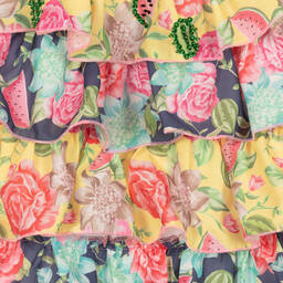 Selini Action-Желто-розовое многоярусное платье с арбузами | Childrensalon Outlet