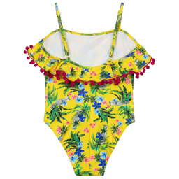 Selini Action-Желтый купальник с принтом для девочек | Childrensalon Outlet