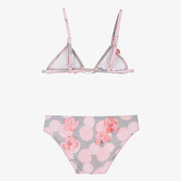 Selini Action-Grey & Pink Floral Bikini | Childrensalon Outlet