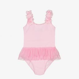 Selini Action-Pink Floral Strap Swimsuit | Childrensalon Outlet