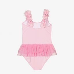 Selini Action-Pink Floral Strap Swimsuit | Childrensalon Outlet