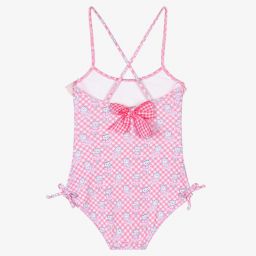Selini Action-Розовый купальник в мелкую клетку с котами | Childrensalon Outlet