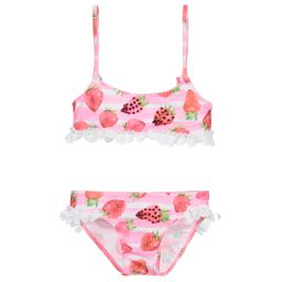 Selini Action-Pink Strawberry Print Bikini | Childrensalon Outlet