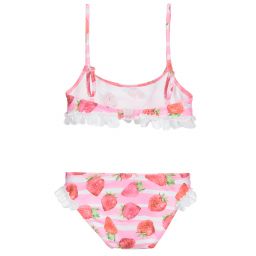 Selini Action-Pink Strawberry Print Bikini | Childrensalon Outlet