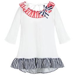 Selini Action-White, Red & Blue Beach Dress | Childrensalon Outlet