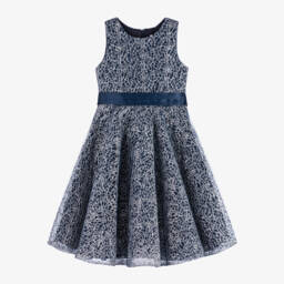 Sevva-Girls Elegant Navy & Silver Dress | Childrensalon Outlet