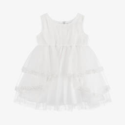 Sevva-Girls Ivory Tulle Pleated Dress | Childrensalon Outlet