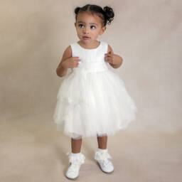 Sevva-Girls Ivory Tulle Pleated Dress | Childrensalon Outlet