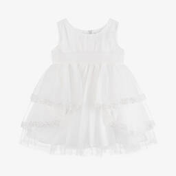 Sevva-Girls Ivory Tulle Pleated Dress | Childrensalon Outlet