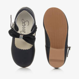 Sevva-Girls Navy Bar Shoes | Childrensalon Outlet