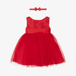 Sevva-Платье из алого тюля с блестками для девочек | Childrensalon Outlet