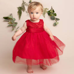 Sevva-Платье из алого тюля с блестками для девочек | Childrensalon Outlet