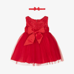 Sevva-Платье из алого тюля с блестками для девочек | Childrensalon Outlet