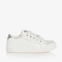 Sevva-حذاء رياضي جلد صناعي مرصع لون أبيض للبنات | Childrensalon Outlet