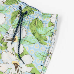 Shade Critters-Boys Blue Botanical Print Swim Shorts (UPF 50+) | Childrensalon Outlet