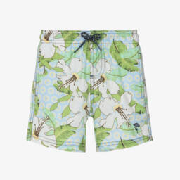 Shade Critters-Boys Blue Botanical Print Swim Shorts (UPF 50+) | Childrensalon Outlet