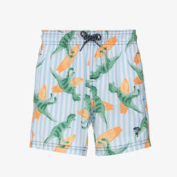 Shade Critters-Boys Blue Dinosaur Print Swim Shorts (UPF 50+) | Childrensalon Outlet