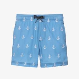 Shade Critters-Boys Blue Embroidered Swim Shorts (UPF 50+) | Childrensalon Outlet