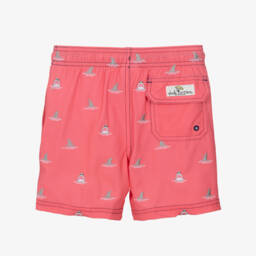 Shade Critters-Boys Pink Embroidered Swim Shorts (UPF 50+) | Childrensalon Outlet