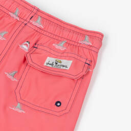 Shade Critters-Boys Pink Embroidered Swim Shorts (UPF 50+) | Childrensalon Outlet