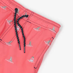 Shade Critters-Boys Pink Embroidered Swim Shorts (UPF 50+) | Childrensalon Outlet