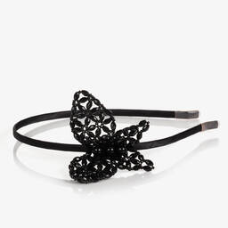 Sienna Likes To Party-Black Beaded Butterfly Hairband | Childrensalon Outlet