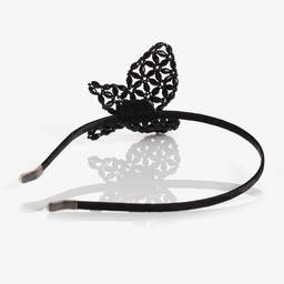 Sienna Likes To Party-Black Beaded Butterfly Hairband | Childrensalon Outlet