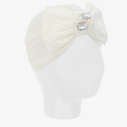 Sienna Likes To Party-Кремовый плиссированный тюрбан для девочек | Childrensalon Outlet