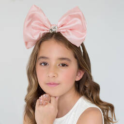 Sienna Likes To Party-Girls Pink Bow Hairband | Childrensalon Outlet