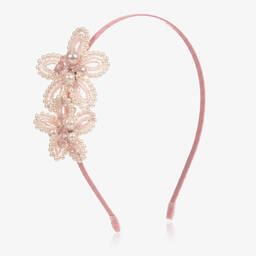 Sienna Likes To Party-Girls Pink Flower Hairband | Childrensalon Outlet