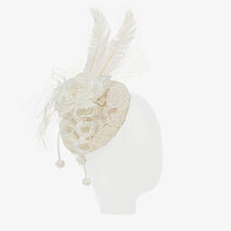 Sienna Likes To Party-قبعة لون أبيض وعاجي للبنات | Childrensalon Outlet