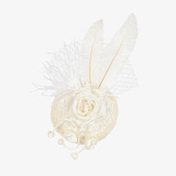 Sienna Likes To Party-قبعة لون أبيض وعاجي للبنات | Childrensalon Outlet