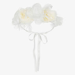 Sienna Likes To Party-White & Ivory Rose Hair Garland | Childrensalon Outlet