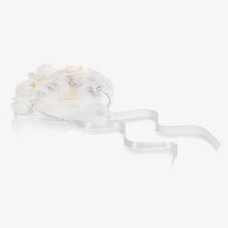 Sienna Likes To Party-White & Ivory Rose Hair Garland | Childrensalon Outlet