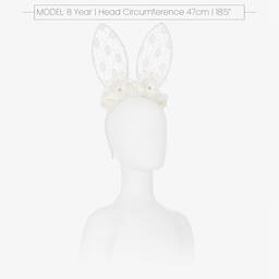 Sienna Likes To Party-Ободок для волос с заячьими ушками и кружевным украшением белого цвета | Childrensalon Outlet