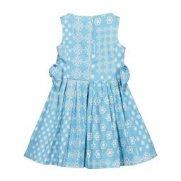 Simonetta-Girls Blue Floral Cotton Dress | Childrensalon Outlet