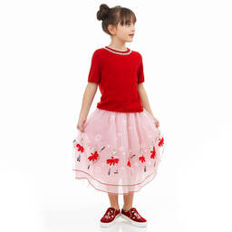 Simonetta-Girls Pink Ballerina Skirt  | Childrensalon Outlet